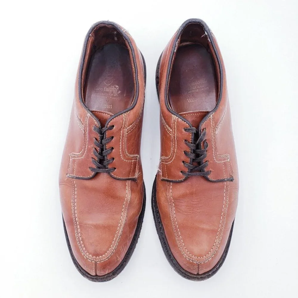 Allen‎ Edmonds Wilbert Comfort Oxford Brown Leather Split Toe Shoes Mens 10.5